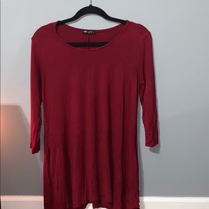 Red long sleeve blouse